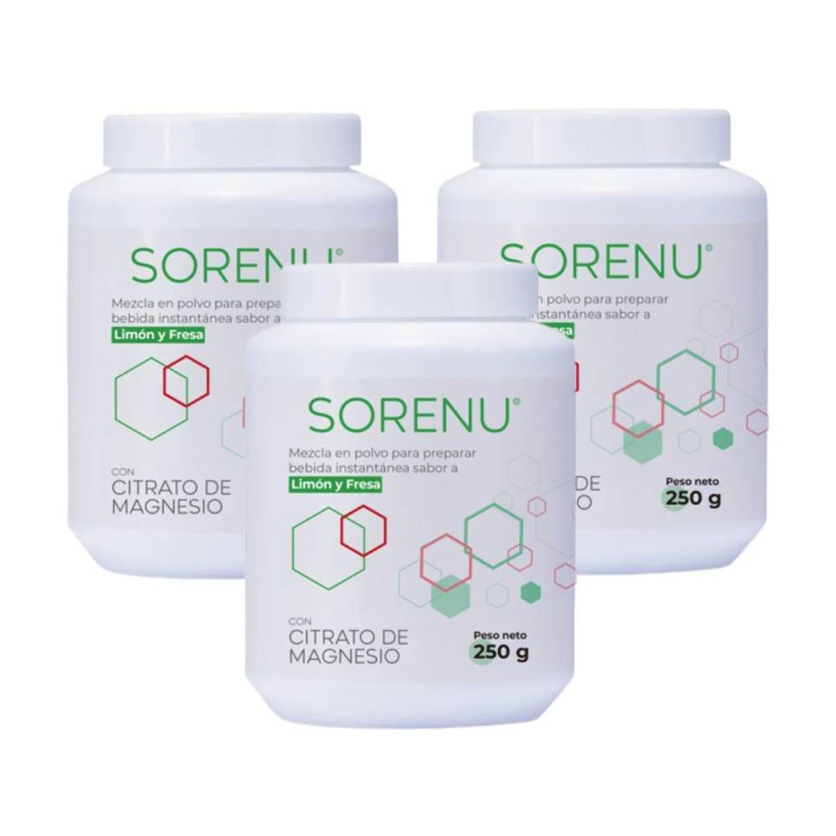SORENU - Pack x 3 Citrato de magnesio 250 g - Sorenu