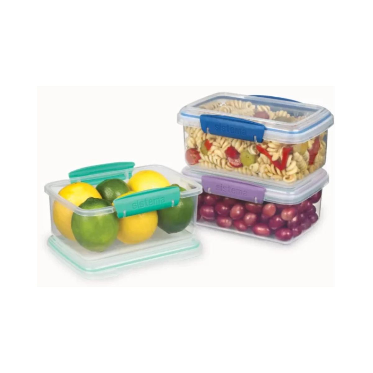 SISTEMA - Set Hermeticos Sistema 1L Rectangular 3 Pack