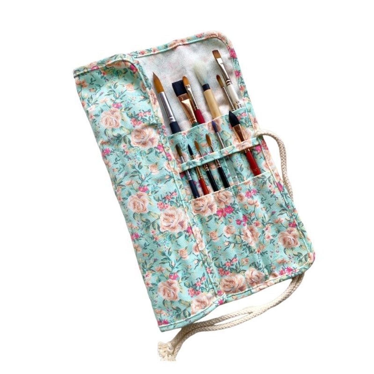 GENERICO - Estuche enrollable porta pinceles - Jardín Primavera