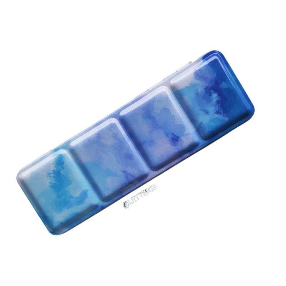 GENERICO - Estuche vacío para acuarelas sin soporte de metal - Mediano - celeste azul