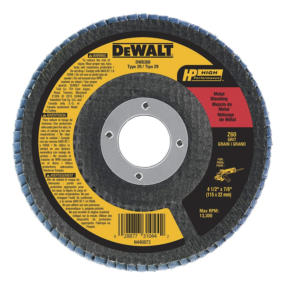 DEWALT - Disco Flap 4 1/2" para Metal Grano 60 Dewalt DW8308