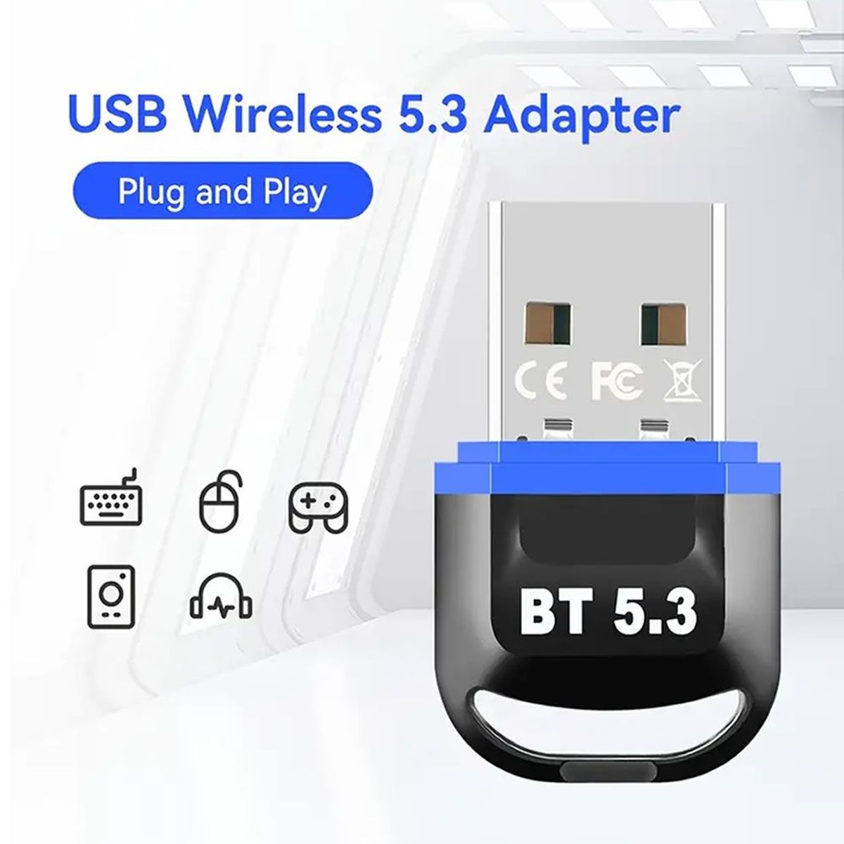GENERICO - Adaptador para PC Dongle Usb Bluetooth 5,3 Negro