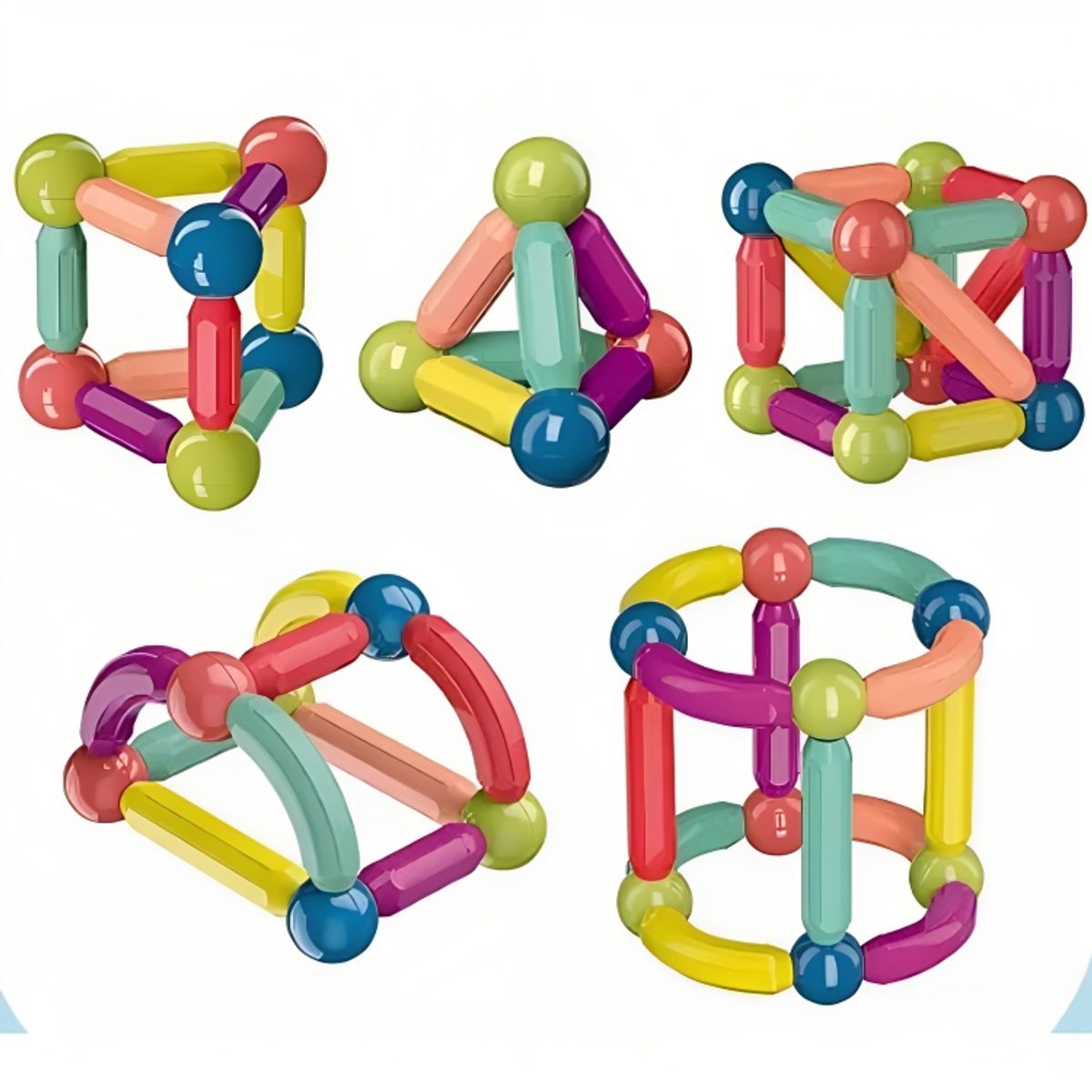 GENERICO - Juego Didáctico de Bloques Magnéticos de 42 Pz para Niños