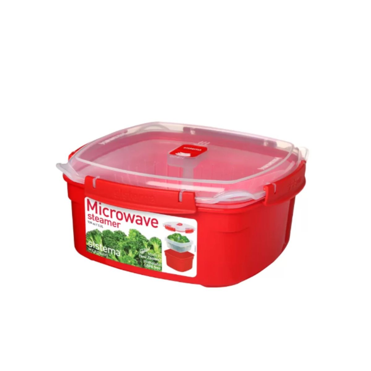 SISTEMA - Hermetico Sistema 3200ml Rojo Vaporera de Verduras