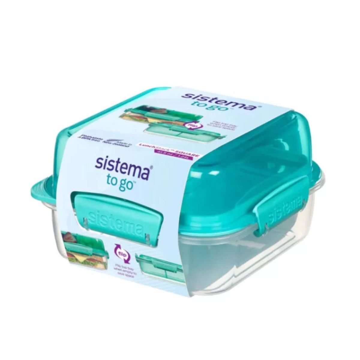 SISTEMA - Hermetico Sistema 1240ml Lunch Stack To Go Square