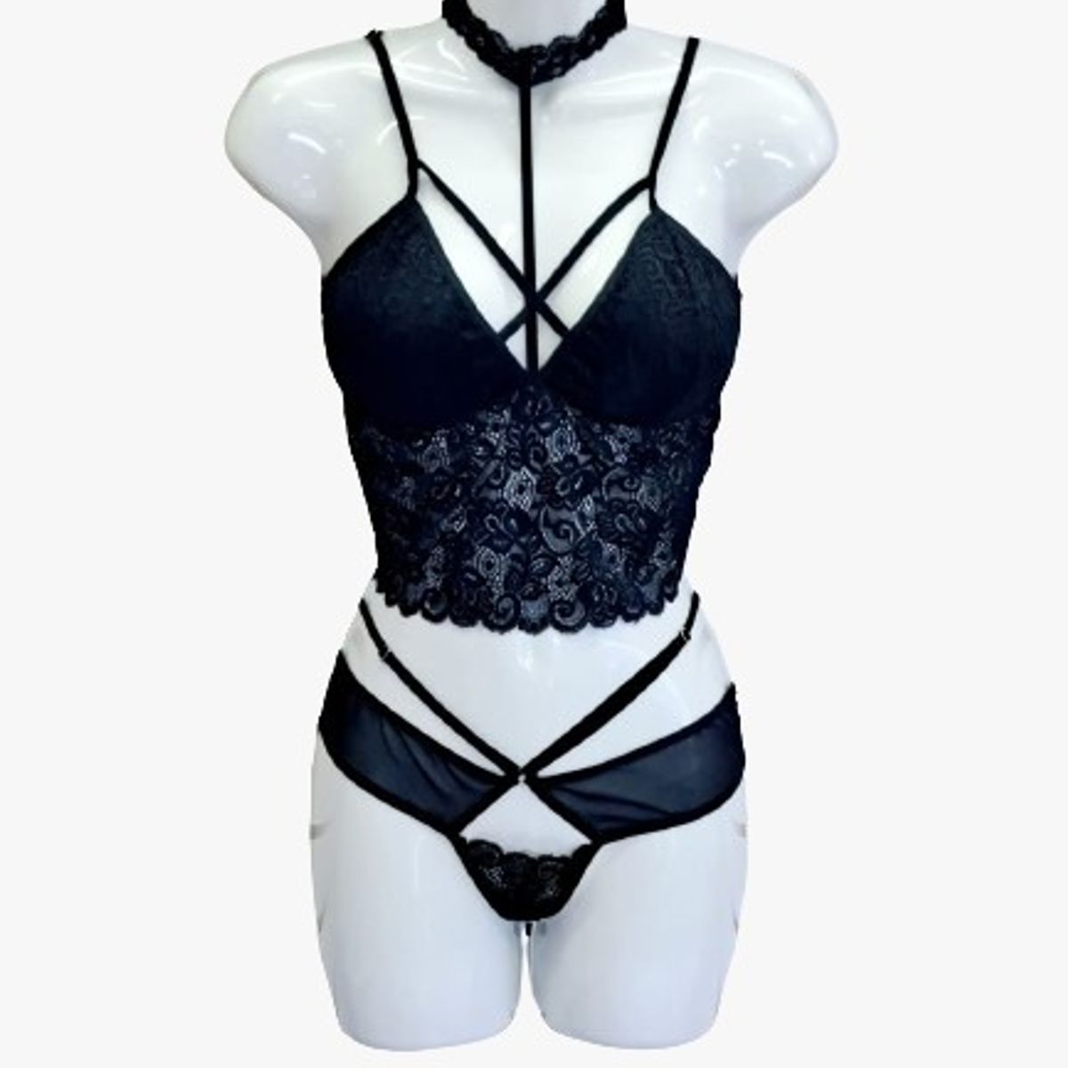 GENERICO - Ropa Interior encaje Negro CAROLINA  Bralette TALLA S a M De Alcoba