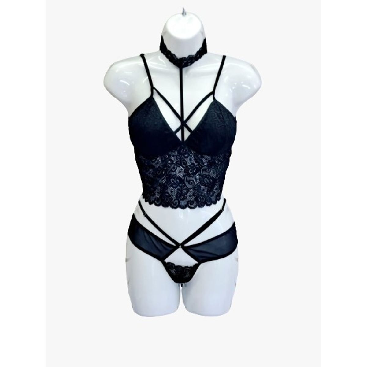 GENERICO - Ropa Interior encaje Negro CAROLINA  Bralette TALLA S a M De Alcoba