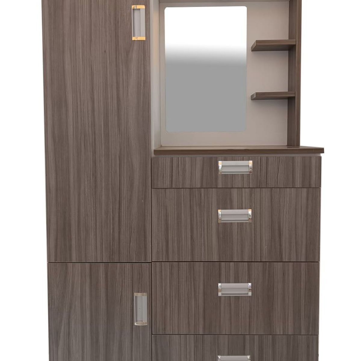 GENERICO - COMODA CON ESPEJO DE 90CM COLOR HUMO