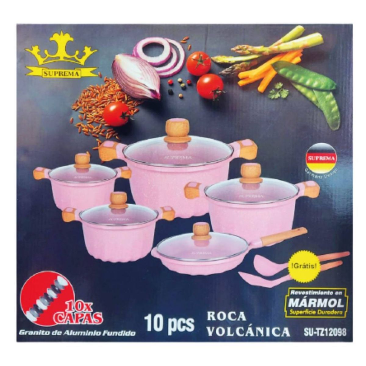 IMPORTADO MC - Juego de Ollas Roca Volcánica 10Pza - SUPREMA
