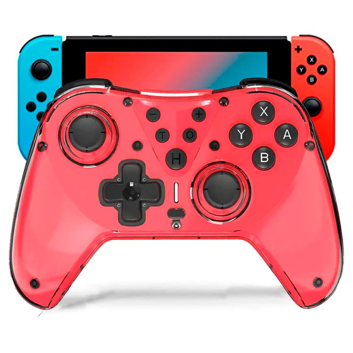 GENERICO - Mando Switch Pro Control Inalámbrico Para PC Control Bluetooth Rojo
