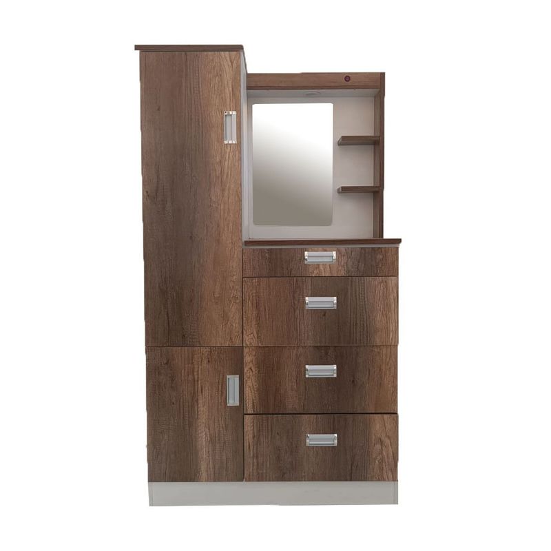 GENERICO - COMODA CON ESPEJO DE 90CM COLOR CARAMELO