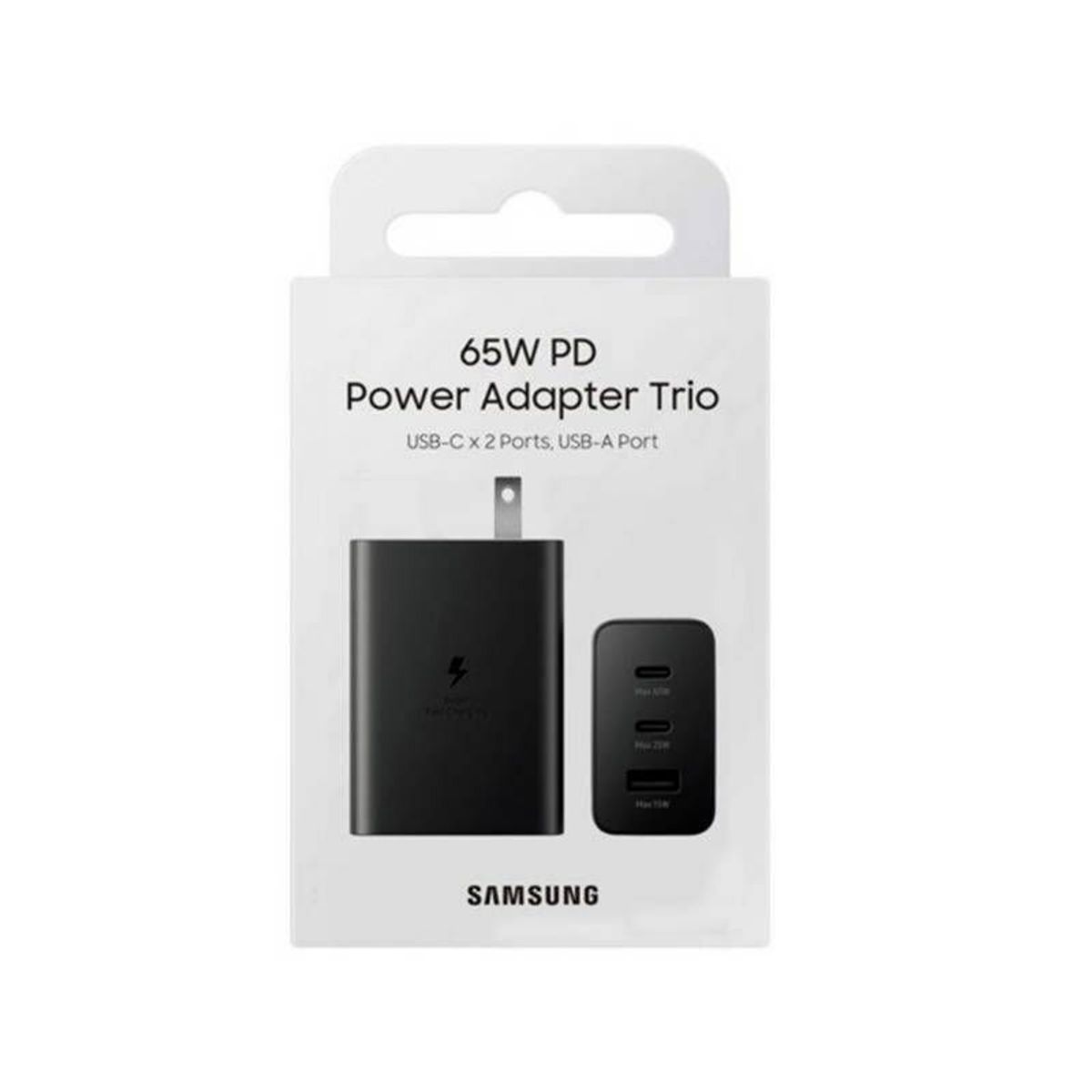 SAMSUNG - Cargador Samsung Power Adapter Trio 65W USB-C - Negro