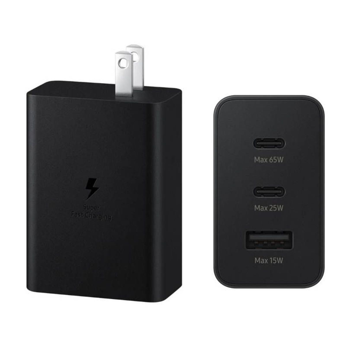 SAMSUNG - Cargador Samsung Power Adapter Trio 65W USB-C - Negro