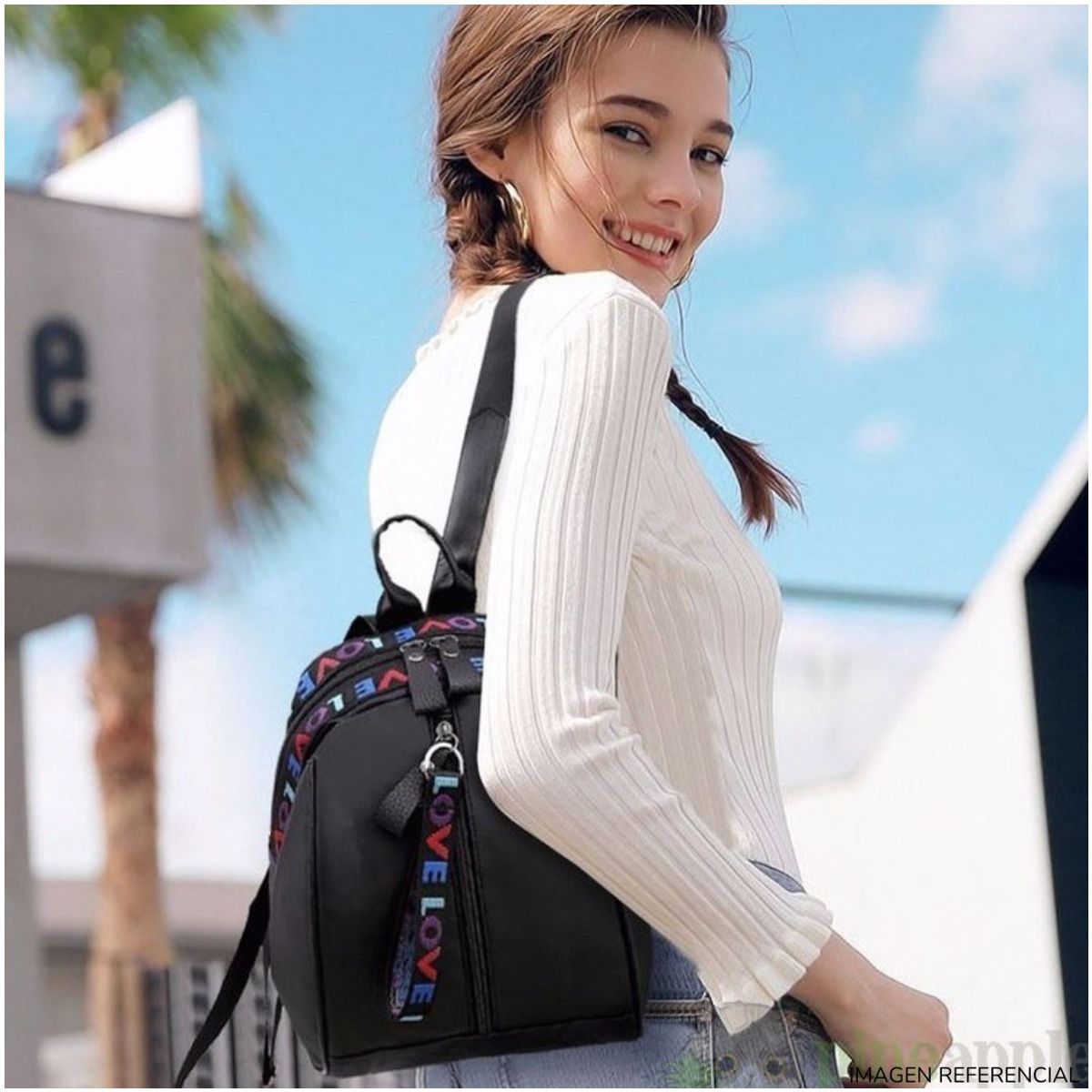 INSPIRA MARKET - Mochila bolso LOVE coreana