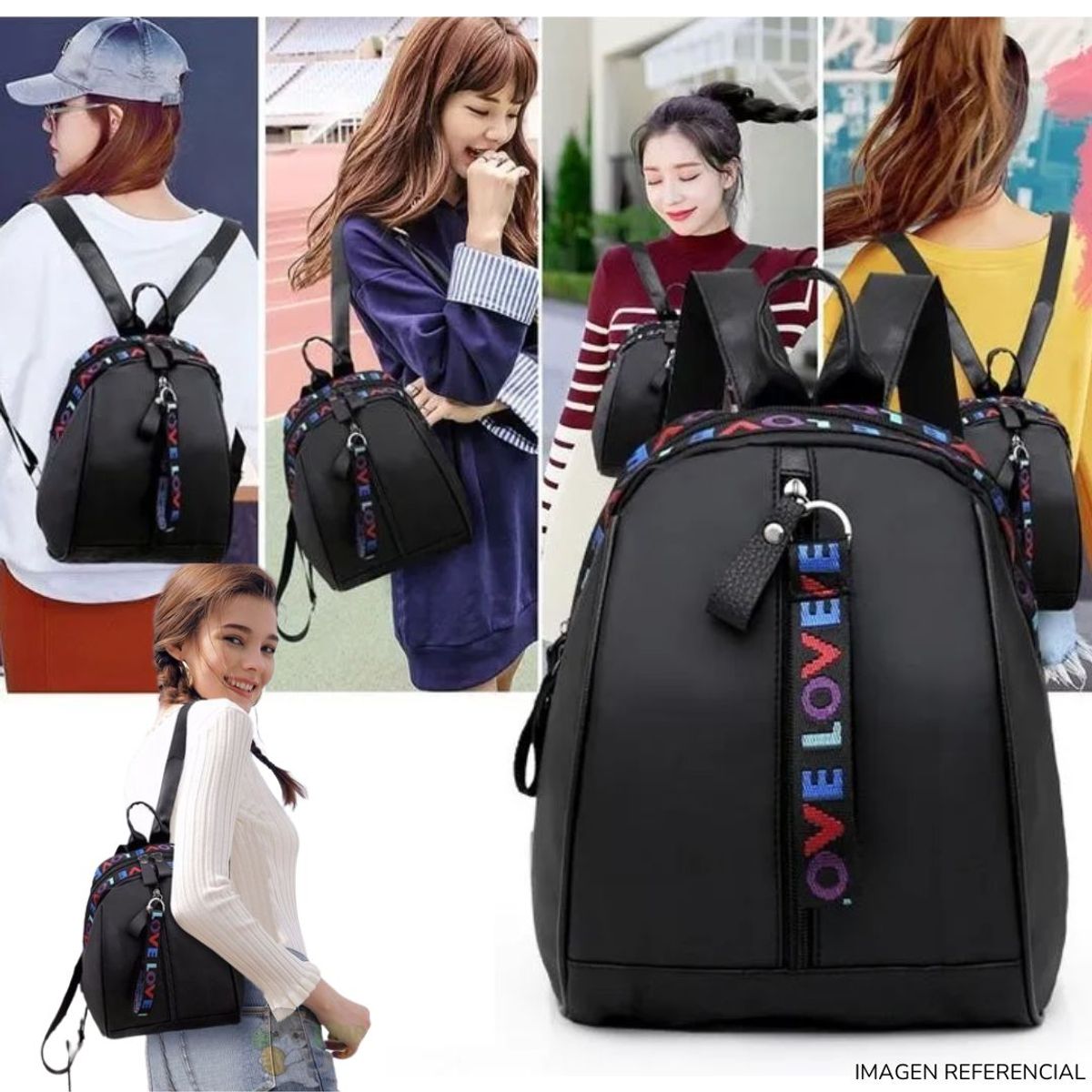 INSPIRA MARKET - Mochila bolso LOVE coreana