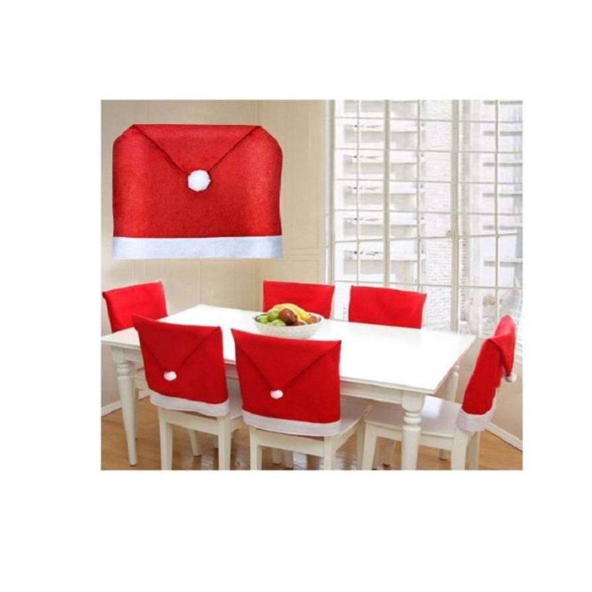 GENERICO - Fundas de Sillas para Navidad 6 UN. De Calidad