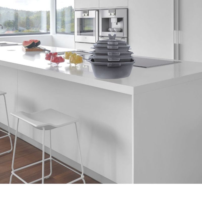 IMPORTADO MC - Juego de Ollas Roca Volcánica Gris 10Pza - SUPREMA