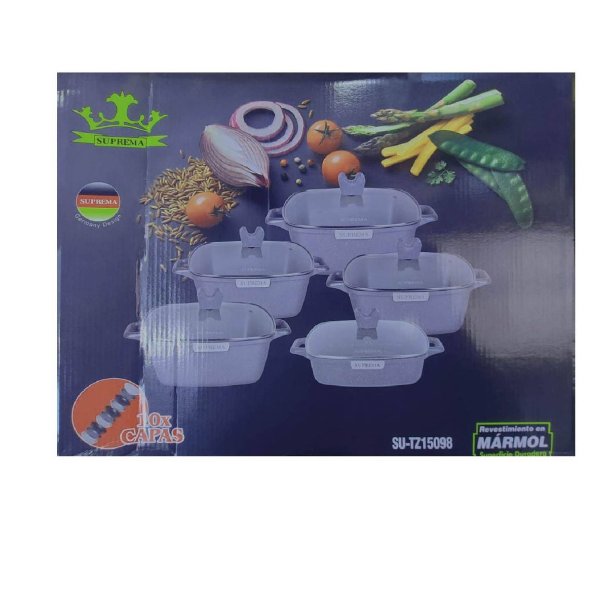 IMPORTADO MC - Juego de Ollas Roca Volcánica Gris 10Pza - SUPREMA