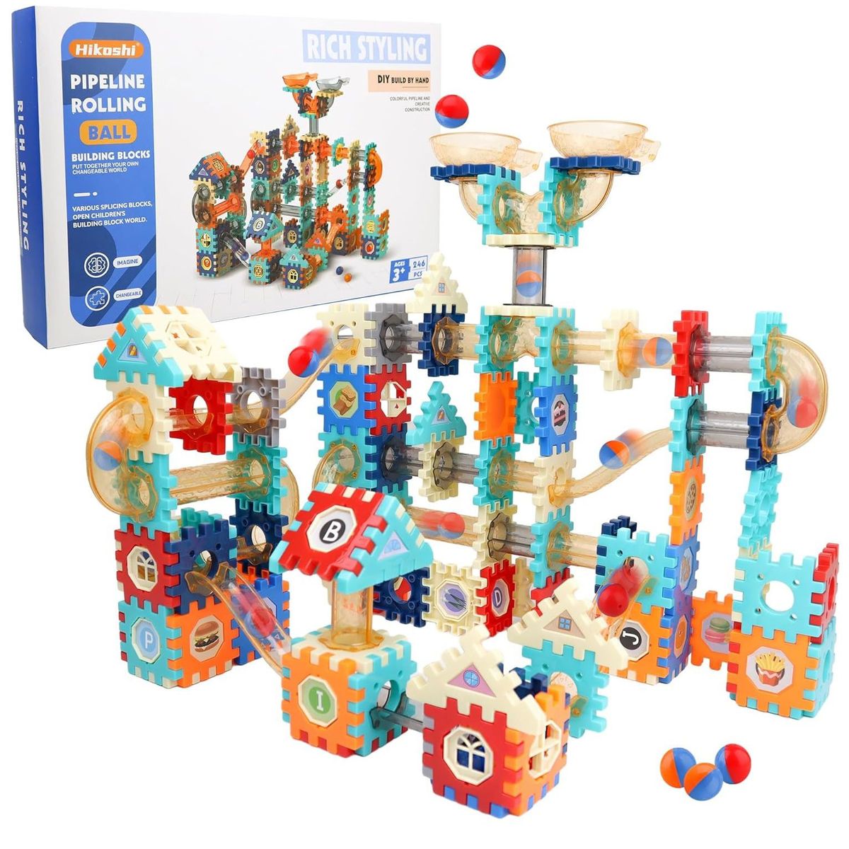 GENERICO - Juego de Tubos Para Construcción Entrelazado 246 Piezas