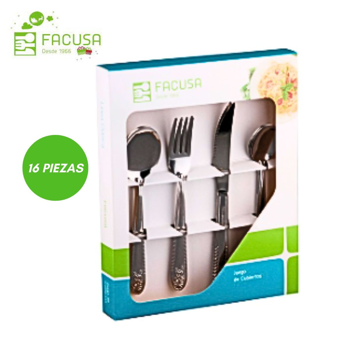 FACUSA - Set De Cubiertos Facusa 16 Piezas Acero Inoxidable