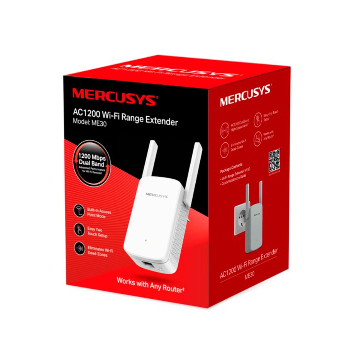 MERCUSYS - EXTENSOR DE RANGO WI-FI AC1200 MERCUSYS ME30 DUAL BAND P/N:0853500016