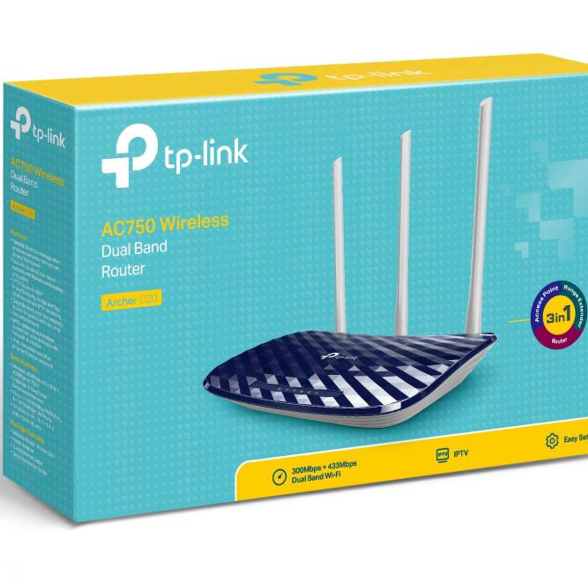 TP LINK - Router Inalámbrico de Doble Banda AC750 Archer C20