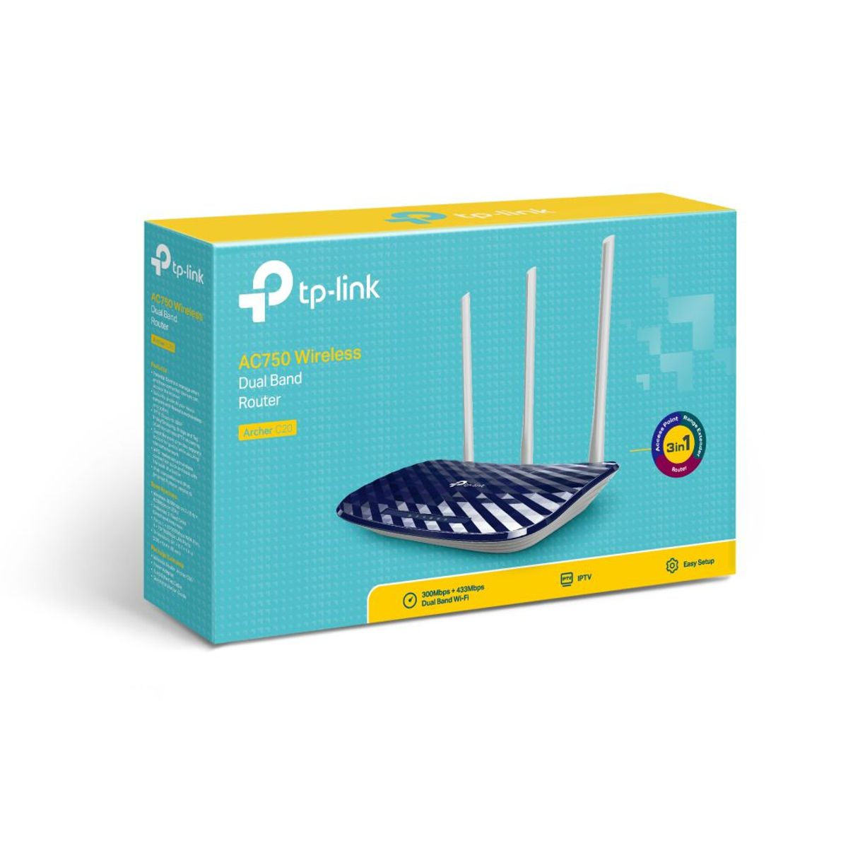 TP LINK - Router Inalámbrico de Doble Banda AC750 Archer C20
