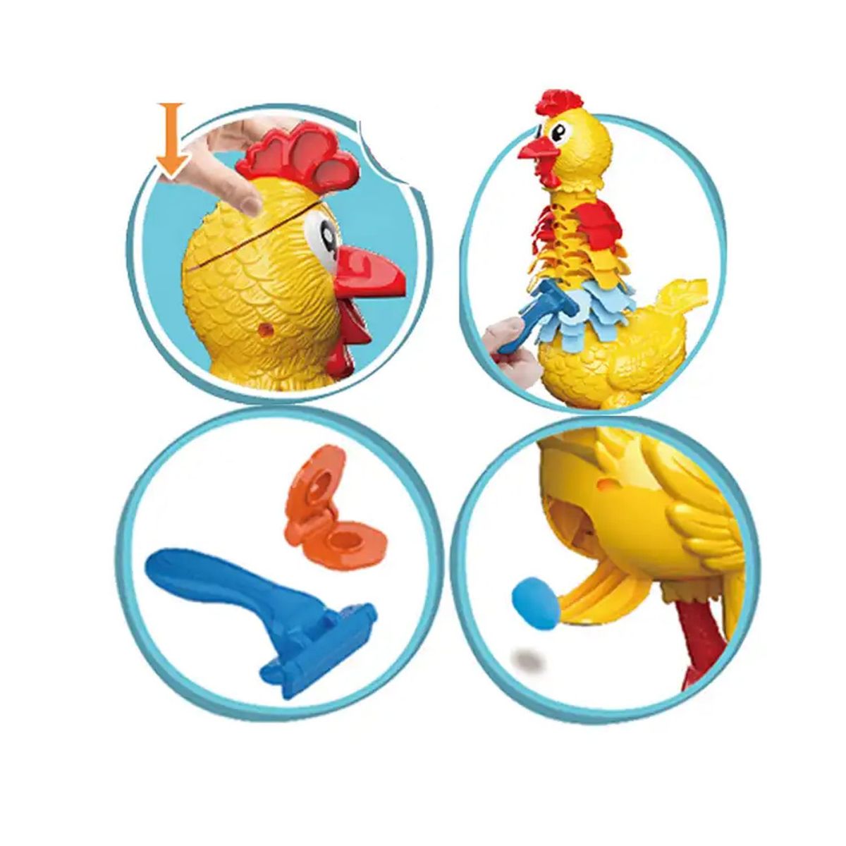 GENERICO - Juego Educativo Gallina para Colorear con Plastelina