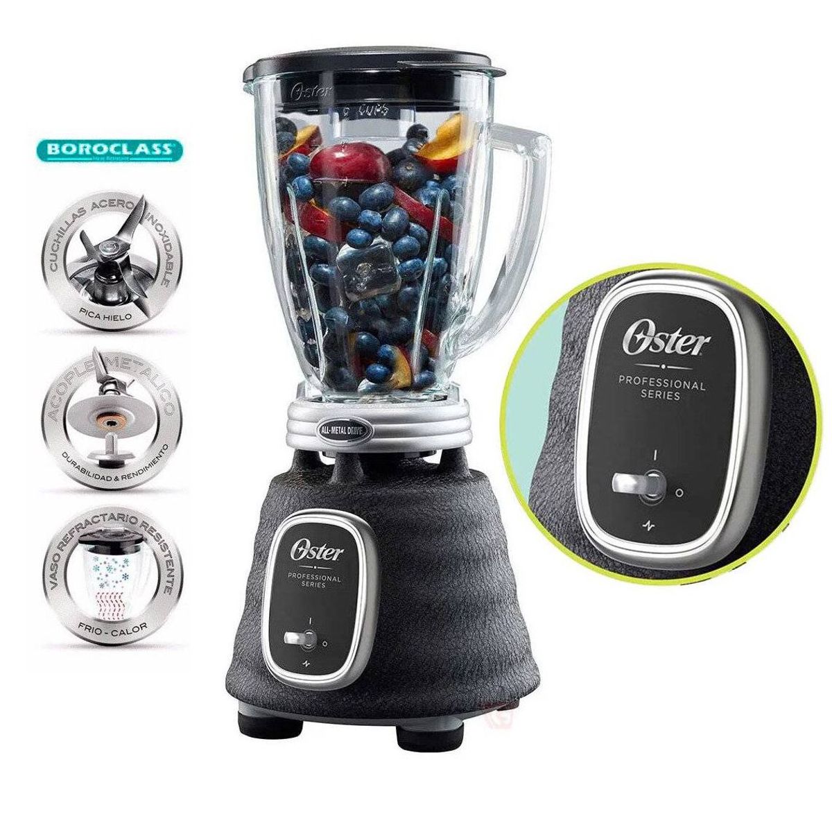 OSTER - Licuadora Oster Pro 1.25lt 1 vel + Pulsador BLSTBPST 700w