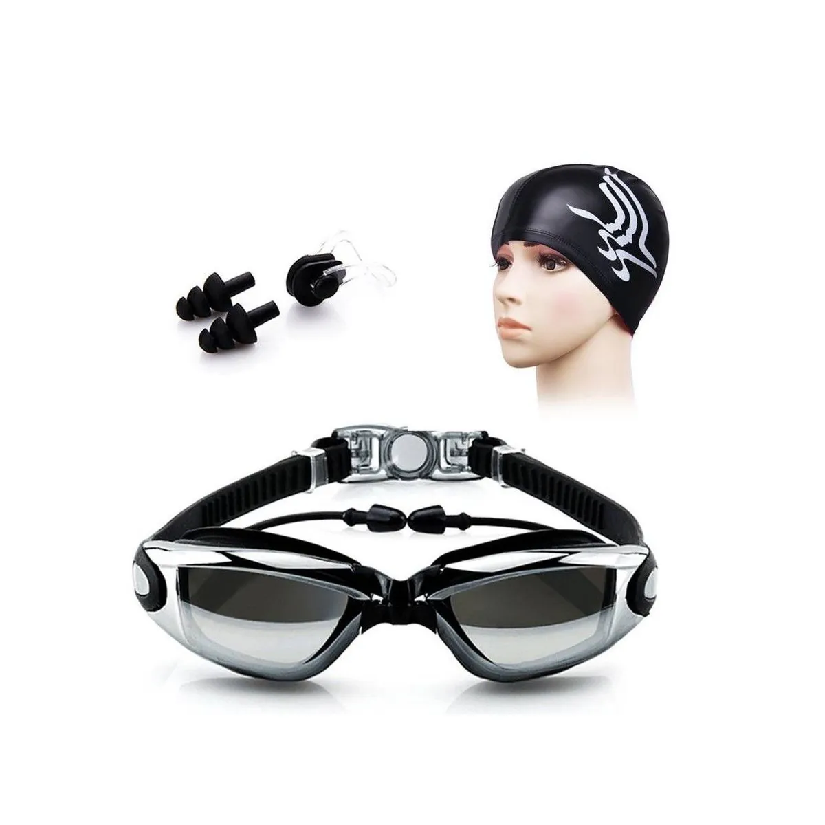 GENERICO - Pack lentes natación hd uv  gorro