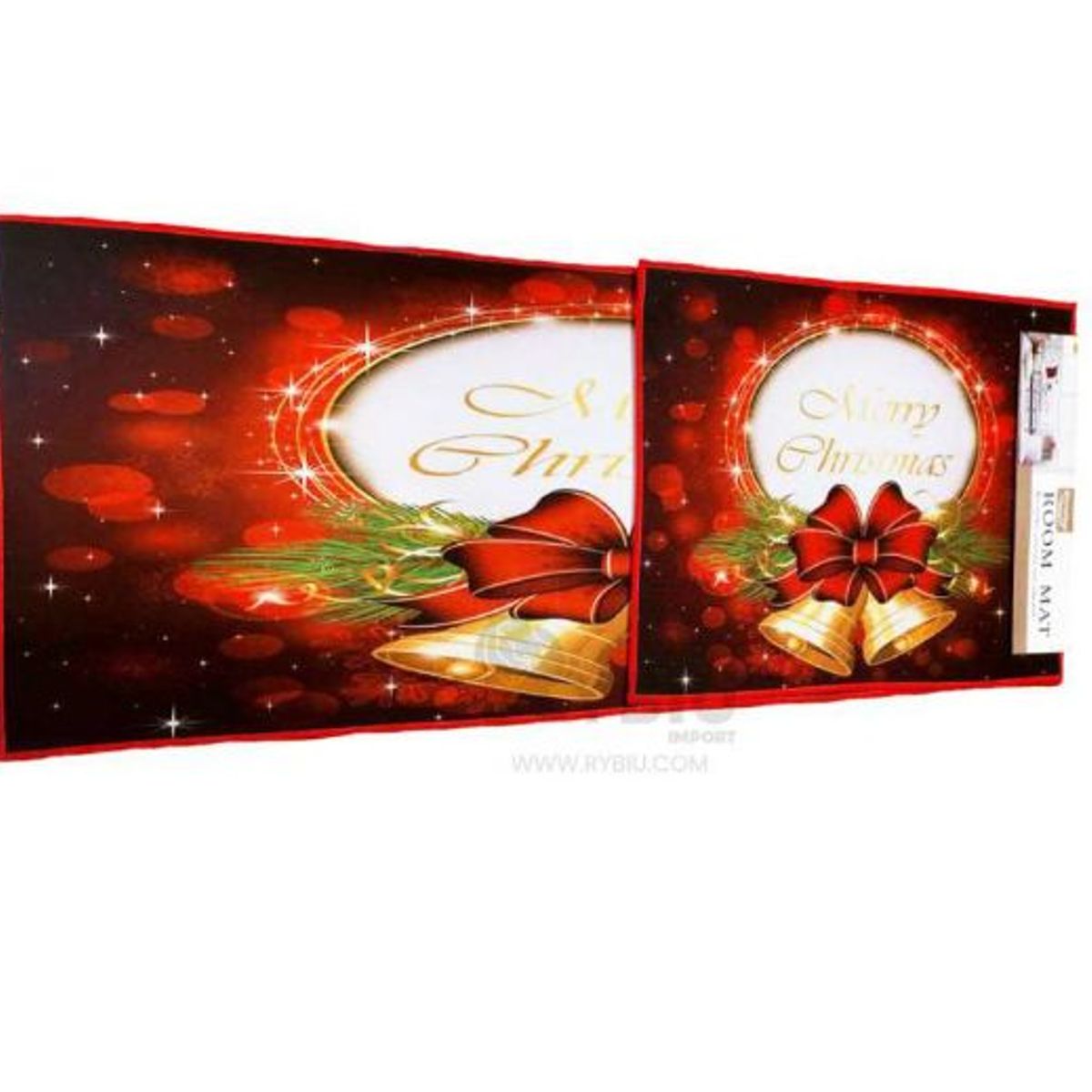 GENERICO - SET DE 2 TAPETES NAVIDEÑOS ANTIDESLIZANTES ALFOMBRA