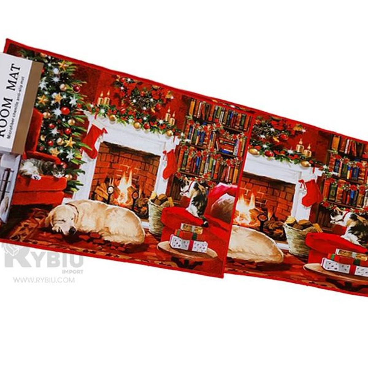 GENERICO - SET DE 2 TAPETES NAVIDEÑOS ANTIDESLIZANTES ALFOMBRA