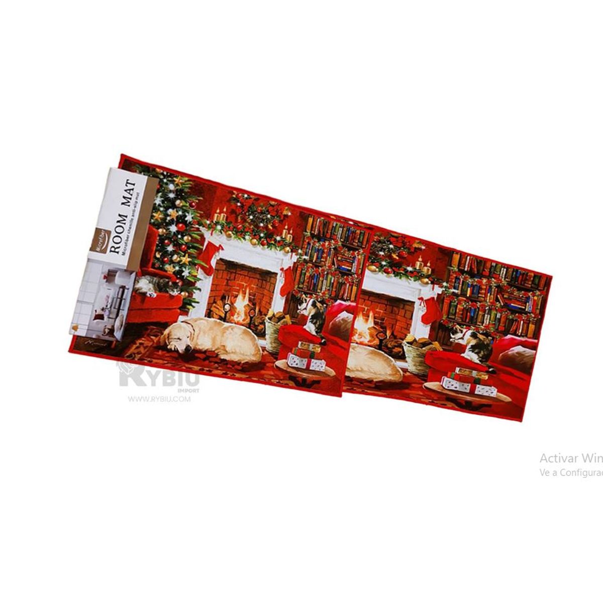 GENERICO - SET DE 2 TAPETES NAVIDEÑOS ANTIDESLIZANTES ALFOMBRA