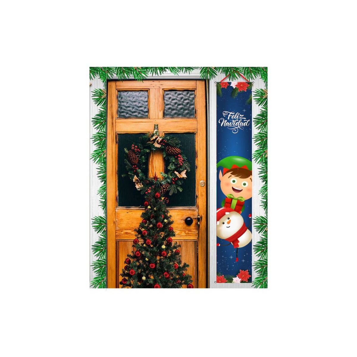 GENERICO - DECORACION PARA PUERTA RENO NAVIDEÑO