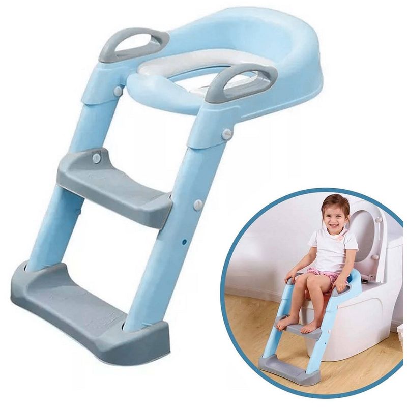 GENERICO - Inodoro Asiento Infantil Niño Con Escalera  Celeste
