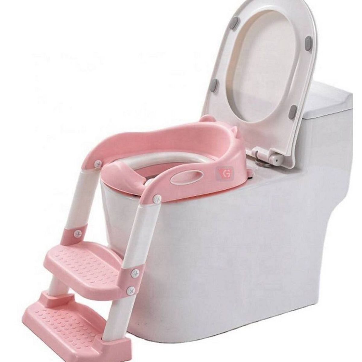 GENERICO - Asiento Entrenamiento Para Niños con Escalera Rosado