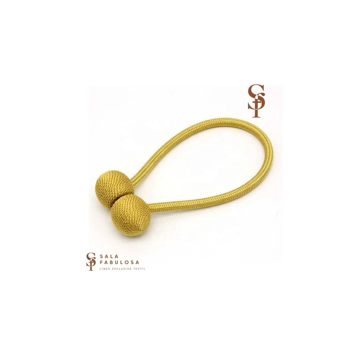 GENERICO - Sujetador de cortina Pack x 2 piezas imantado oro claro Sala fabulosa