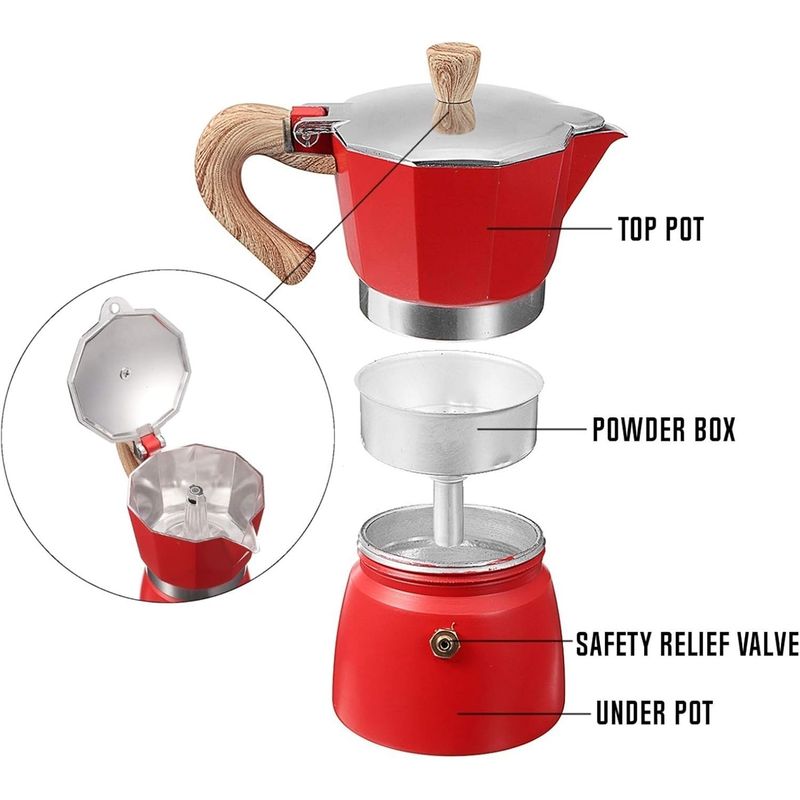 GENERICO - Moka italiana roja +  cocina eléctrica