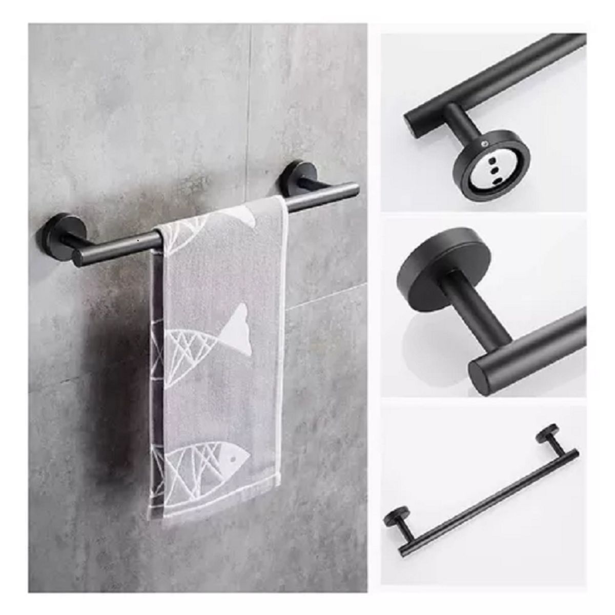 GENERICO - Accesorios Para Baño Acero Inoxidable Black