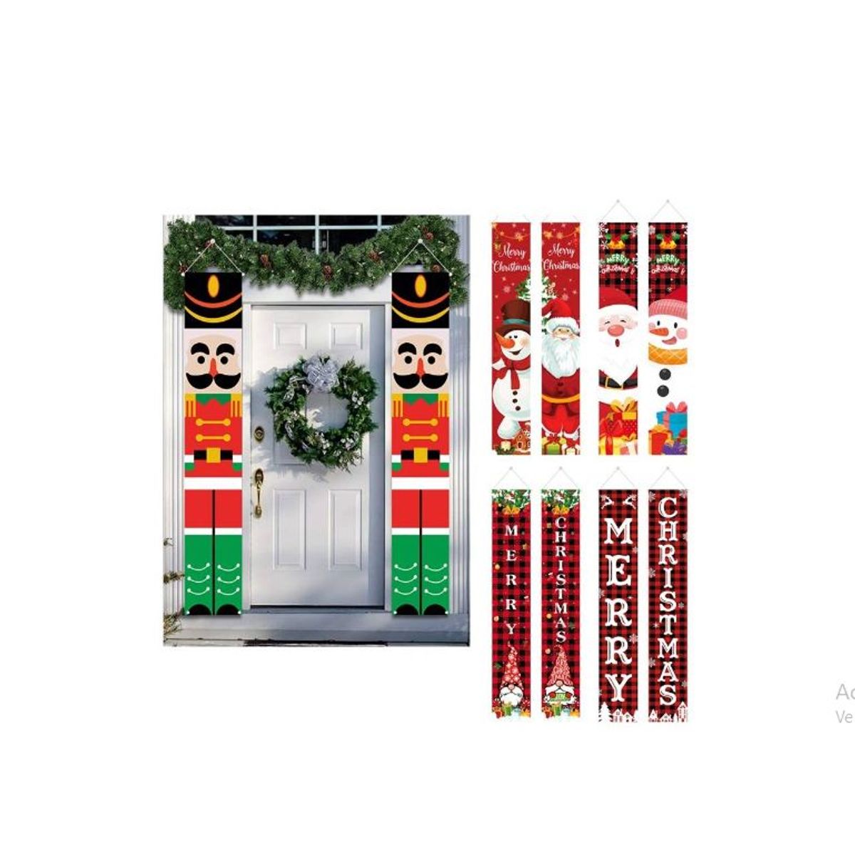 GENERICO - Banderines decorativos para navidad colgantes navideños de puerta 2pcs