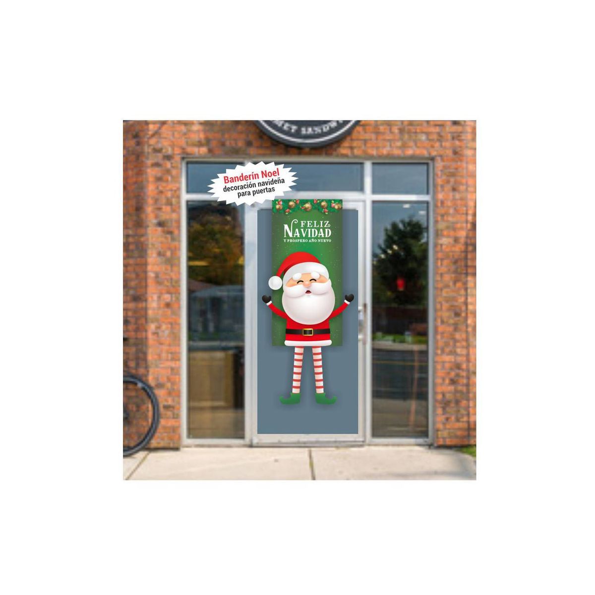 GENERICO - Banderin Colgante Navideño Decorativo para Puertas