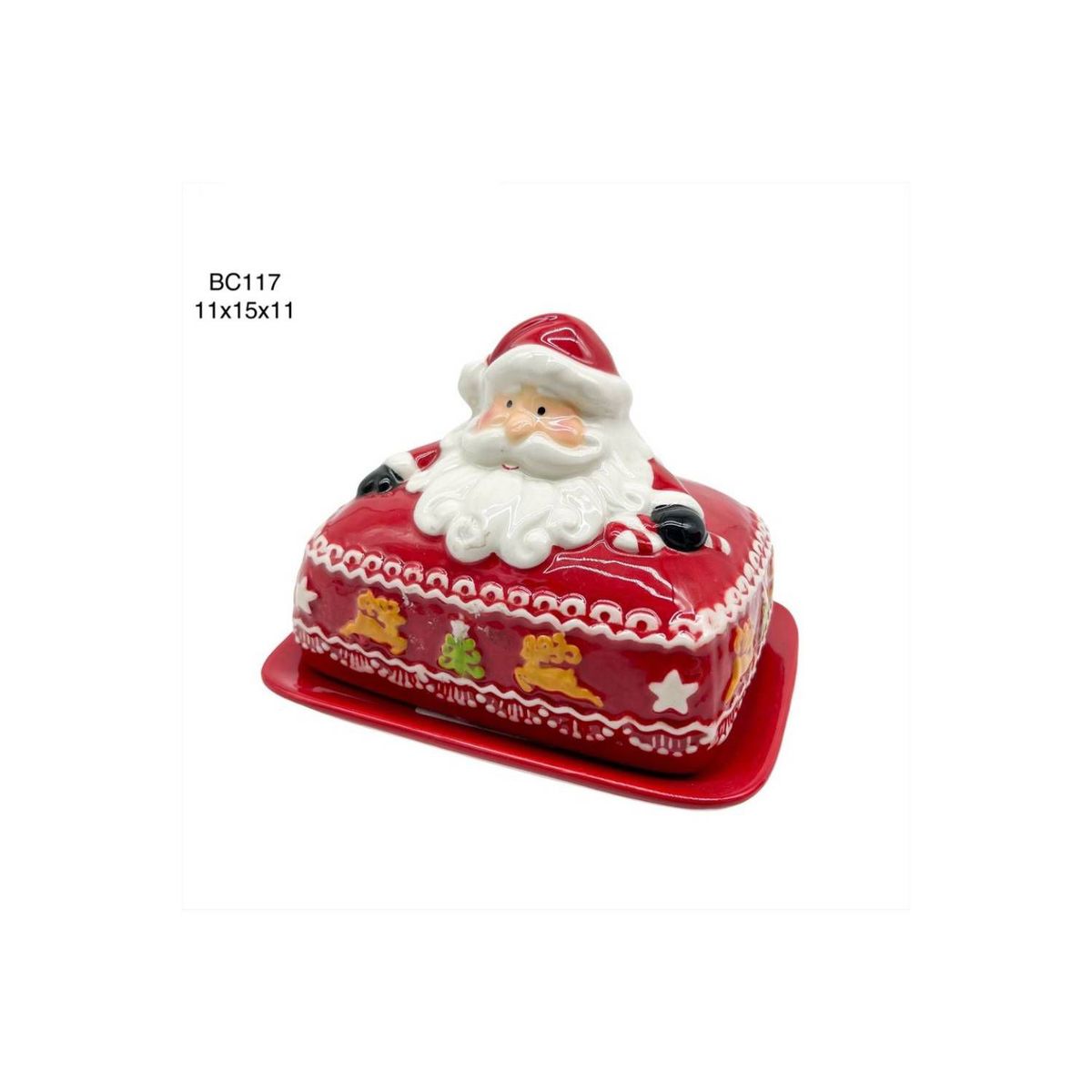 GENERICO - Mantequillera de Papa Noel de 15cm