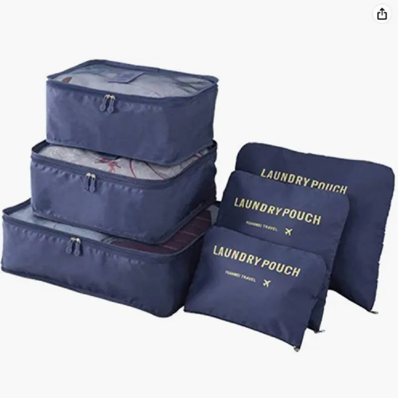 GENERICO - Set Organizadores de Maleta Bolsas Impermeable para Viaje  6PCS