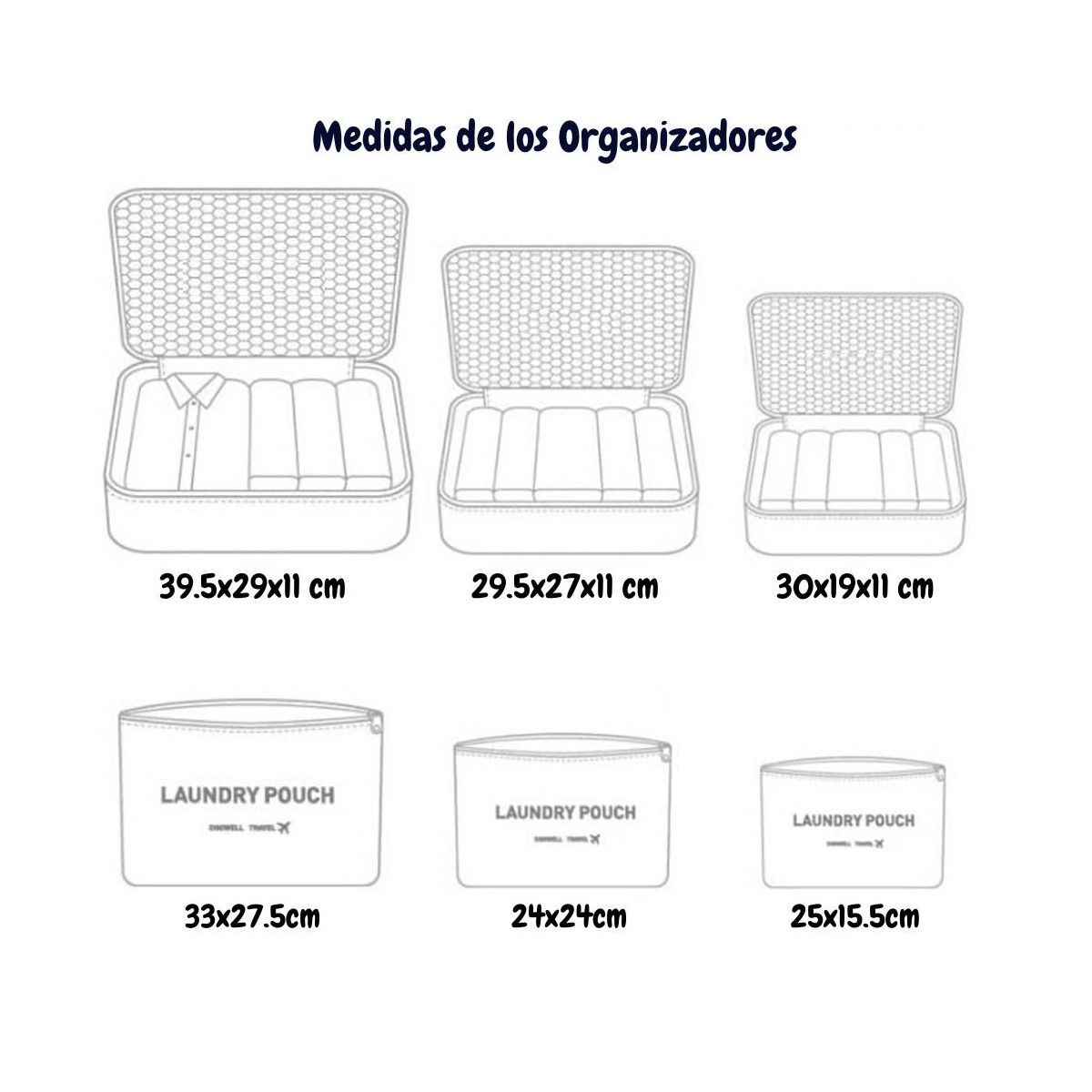GENERICO - Set Organizadores de Maleta Bolsas Impermeable para Viaje  6PCS