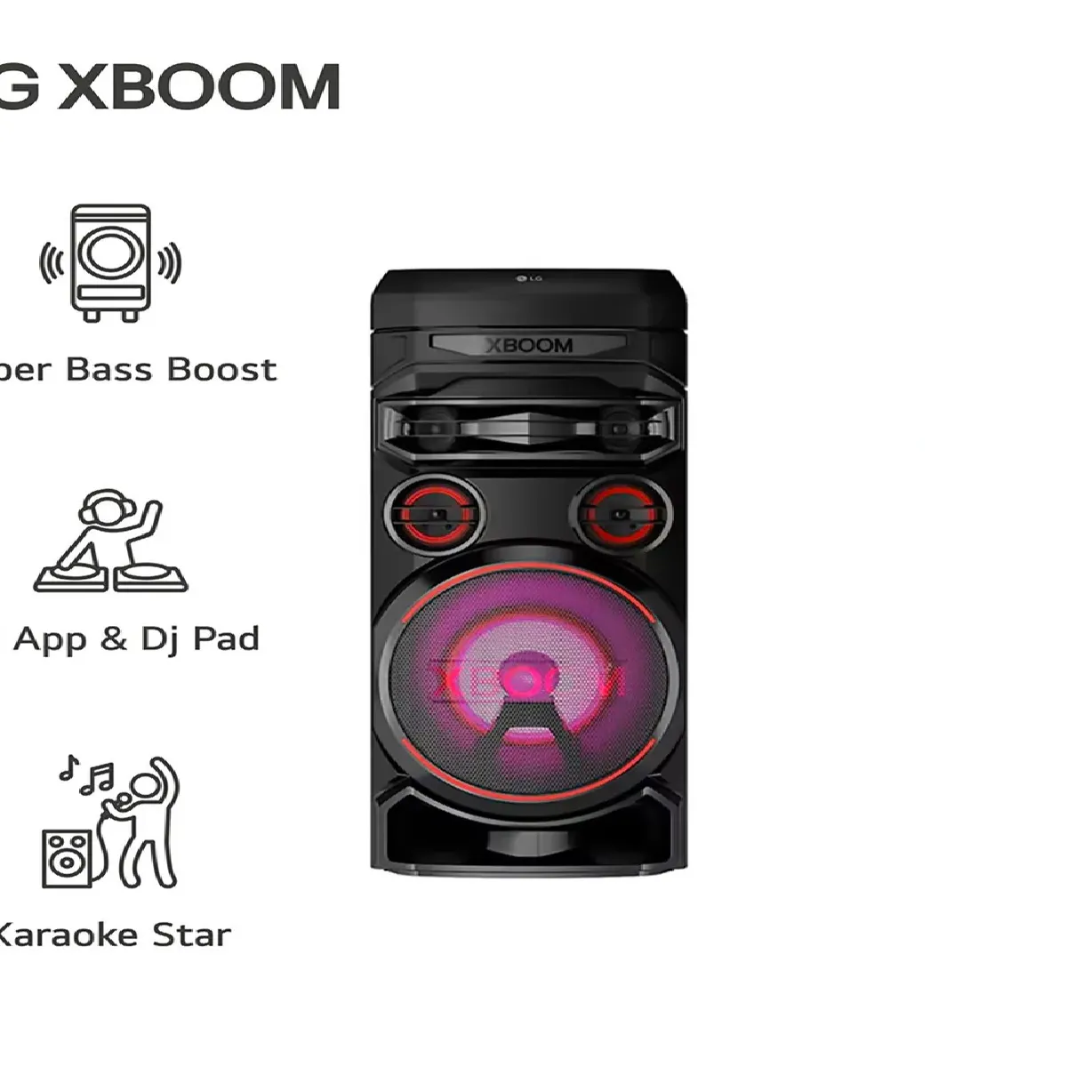 LG - Torre de sonido LG XBOOM RNC7 Multi-Bluetooth Karaoke Star - Negro