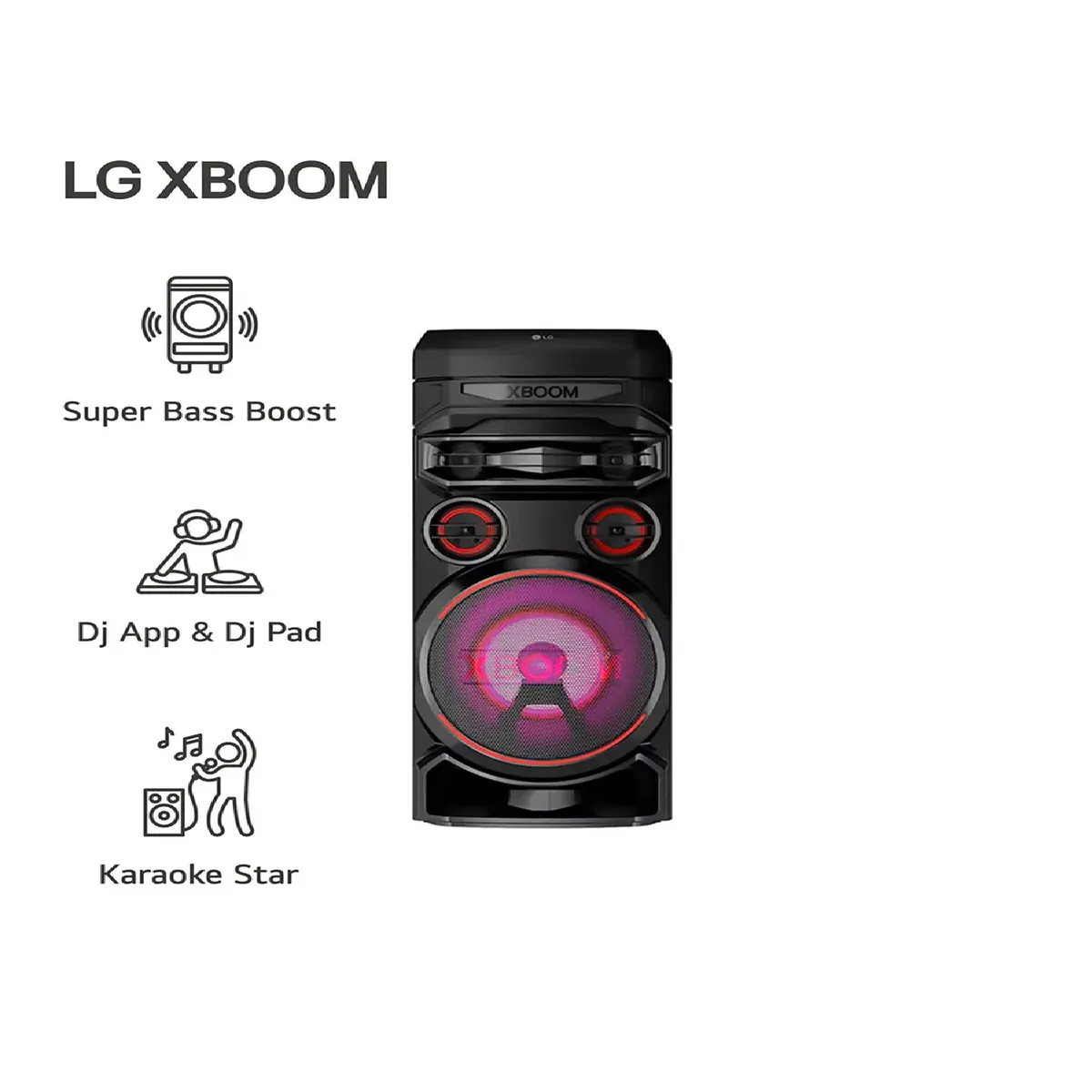 LG - Torre de sonido LG XBOOM RNC7 Multi-Bluetooth Karaoke Star - Negro