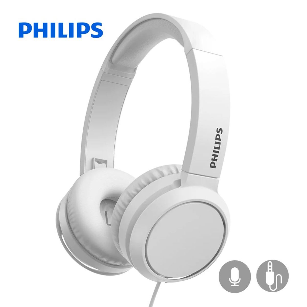 PHILIPS - Audifonos Philips On Ear Bass TAH4105WT 35mm Blanco