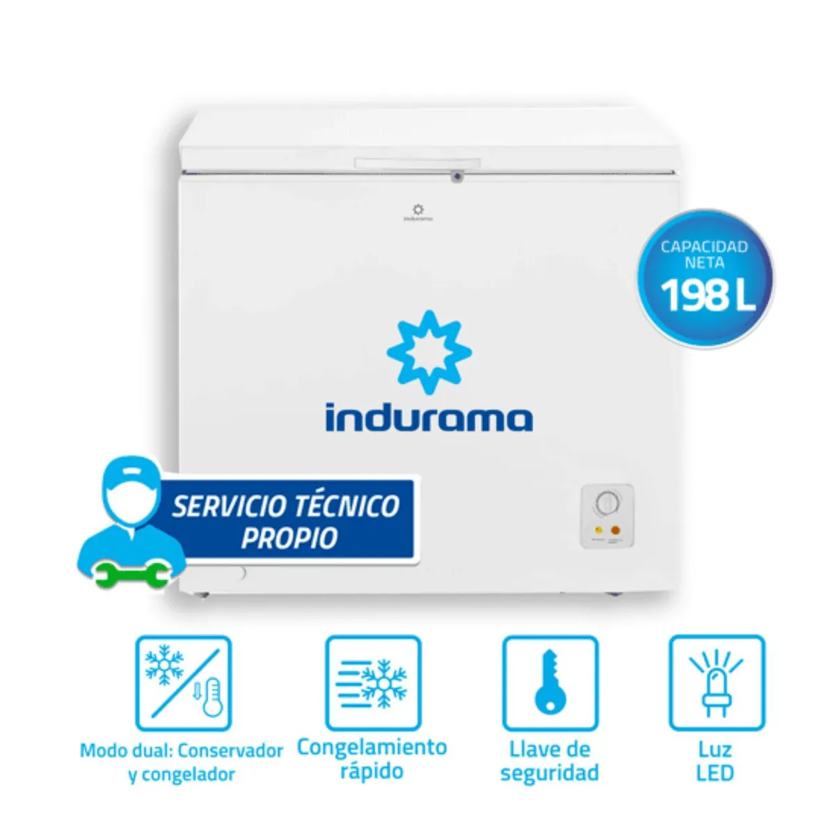 INDURAMA - Congeladora Indurama 198 Litros CI-220BL Blanco