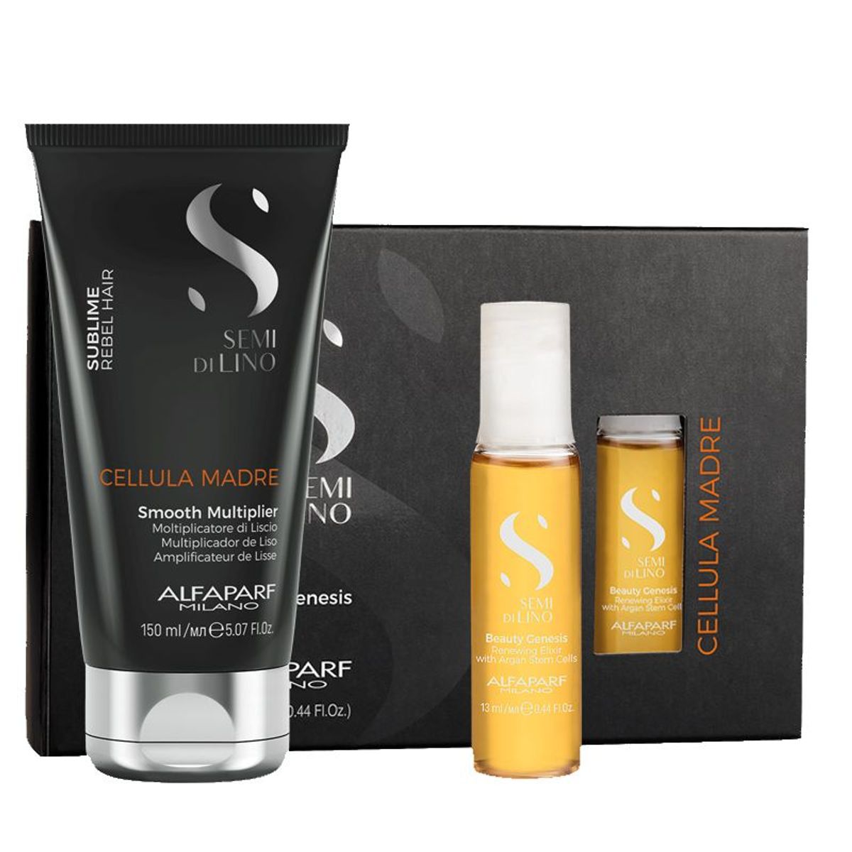 ALFAPARF MILANO - ALFAPARF CELLULA MADRE – Dúo Antifrizz – Beauty Genesis ampollas (12 unid. x13ml) + Smooth Multiplier 150 ml