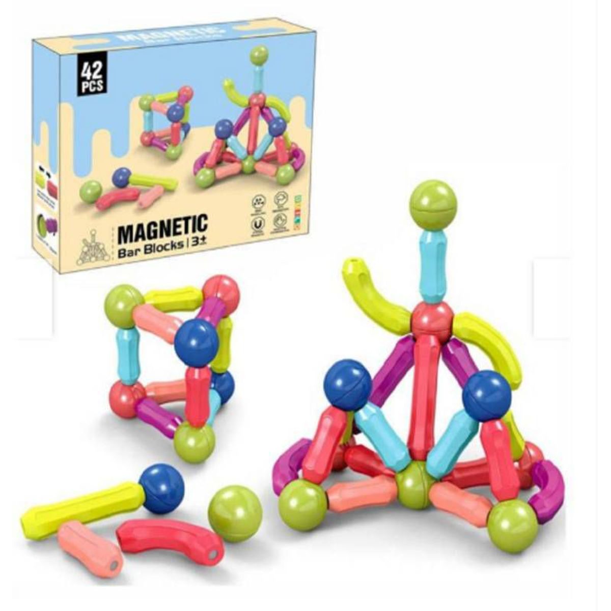 GENERICO - Juguete Magnético Juego Imantado 42 pcs Magnetic Sticks